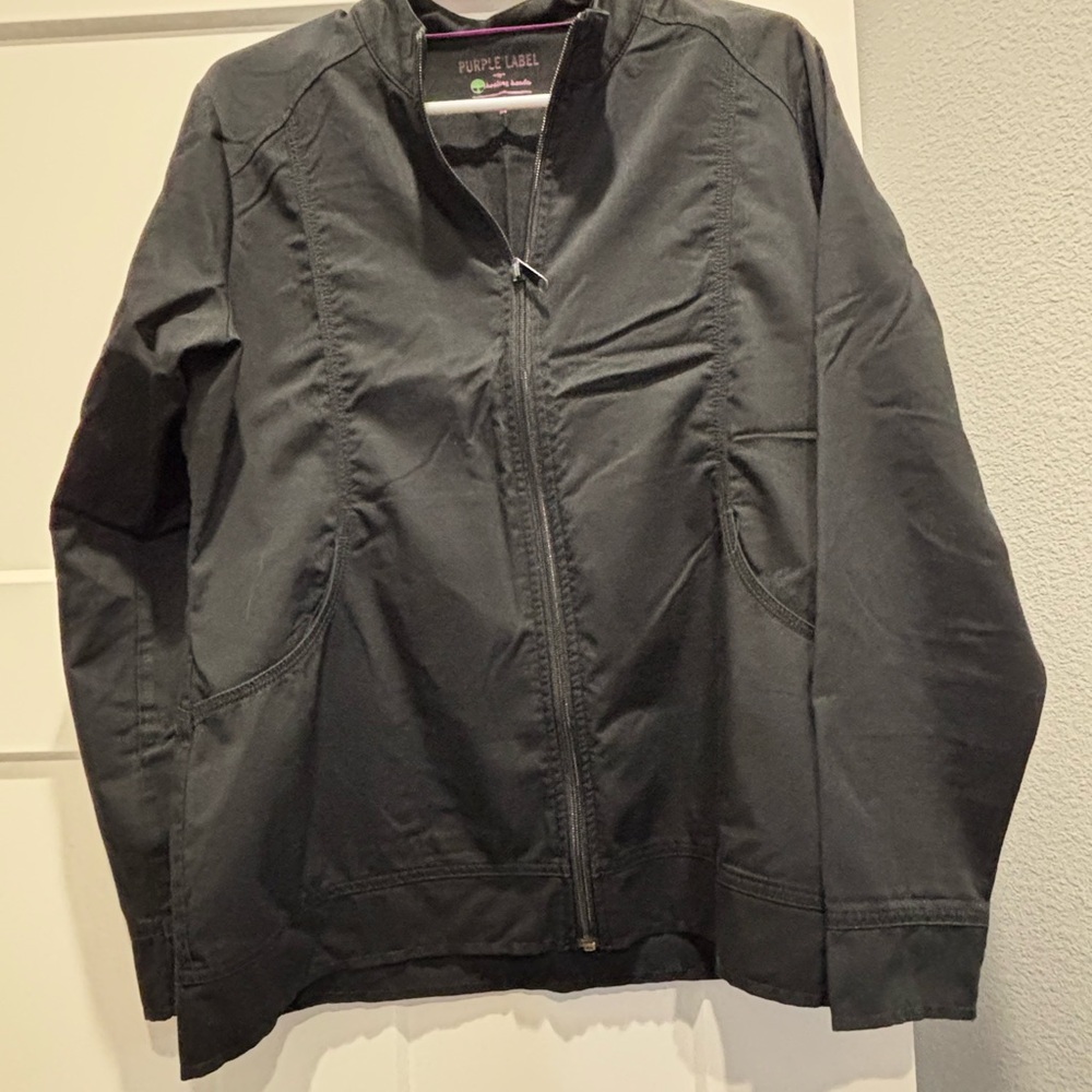 Black Zip-Up scrub Jacket